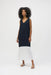 Joseph Ribkoff Style 252030 Midnight Blue/Vanilla Color Block V-Neck Sleeveless Maxi Dress