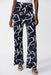 Joseph Ribkoff Style 251216 Midnight Blue/Vanilla Geometric Belted Wide Leg Pants