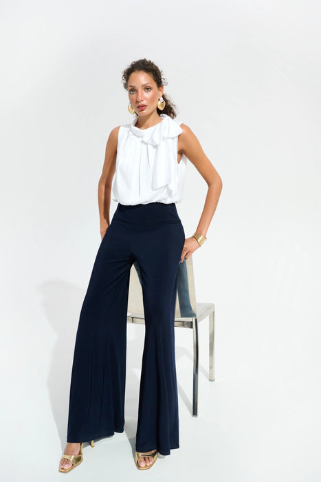 Joseph Ribkoff Mock Neck Tie Wide Leg Jumpsuit 261725
