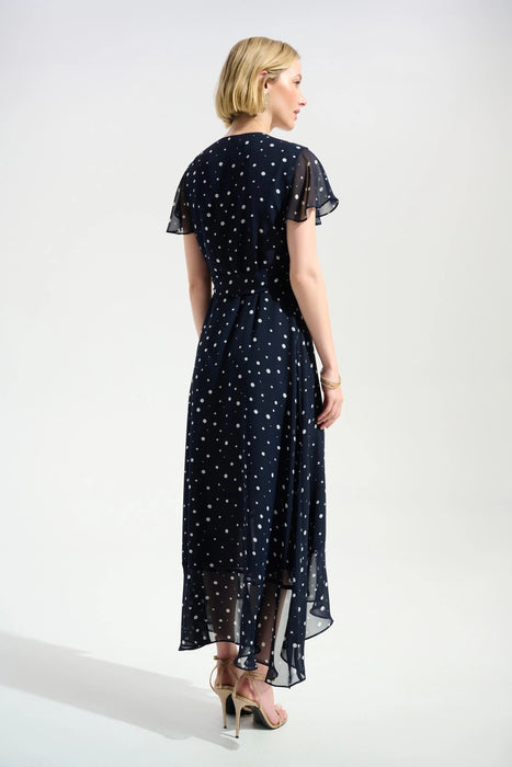 Joseph Ribkoff Printed Chiffon High Low Wrap Dress 261739