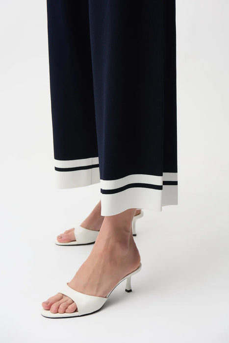 Joseph Ribkoff Midnight Blue/Vanilla Striped Culotte Pants 261942