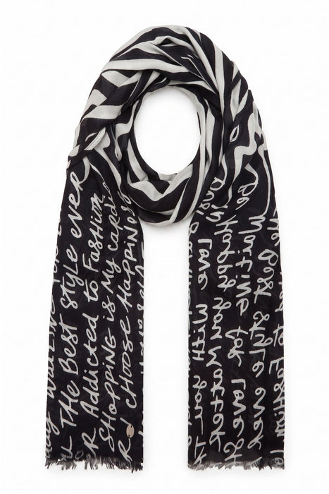 Joseph Ribkoff Midnight Blue/Vanilla Wavy Stripes Scarf 262971