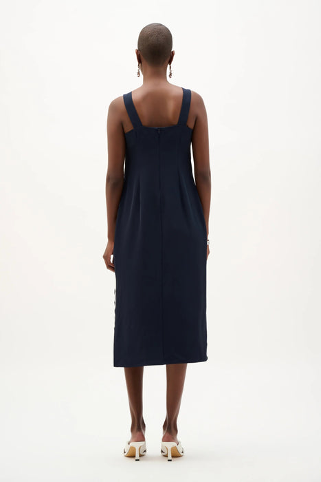 Joseph Ribkoff Contrast Trim Square Neck Midi Dress 262230