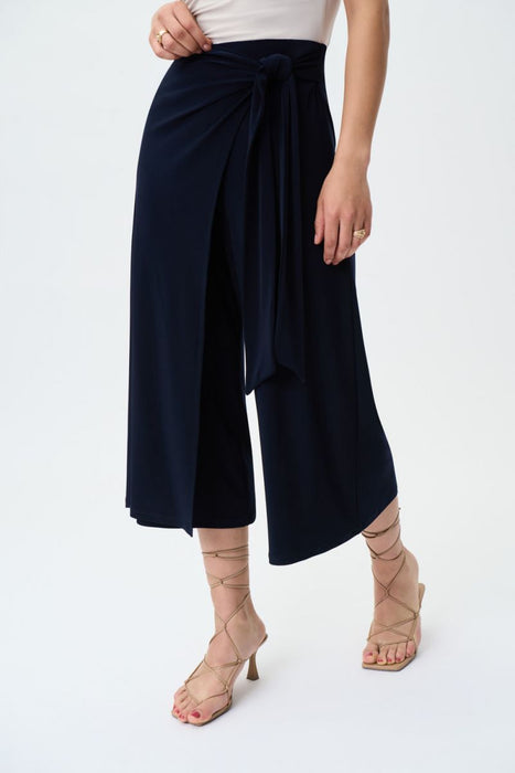Joseph Ribkoff Style 231140 Midnight Blue Wrap-Front Pull On Culotte Pants