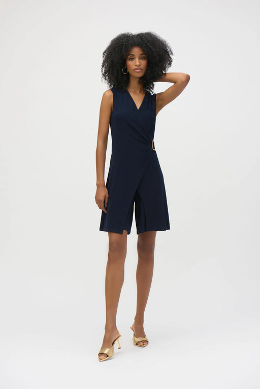 Joseph Ribkoff Style 252099 Midnight Blue Wrap Sleeveless Jumpsuit