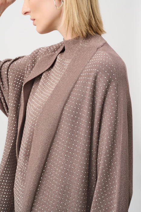 Joseph Ribkoff Embellished 3/4 Sleeves Bouclé Open Front Jacket 254937