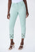 Joseph Ribkoff Style 231960 Mint Embellished Cutout Detail Frayed Cropped Jeans