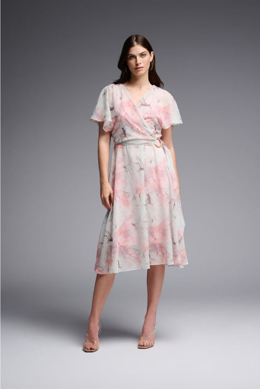 Joseph Ribkoff Style 231713 Mint/Multi Floral Print Lightweight Wrap Dress