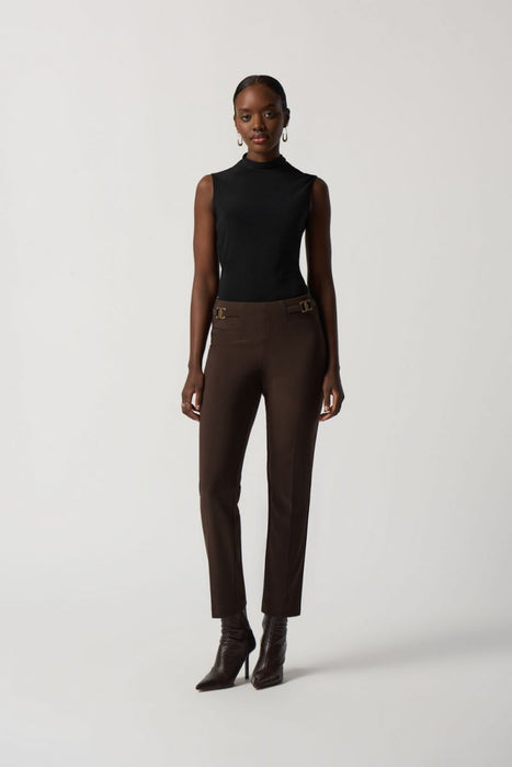 Joseph Ribkoff Buckle Detail Pull On Slim Straight Ankle Pants 233180
