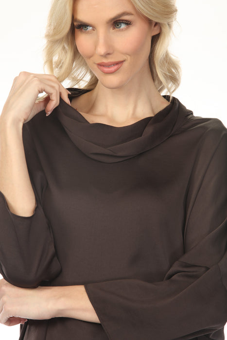 Joseph Ribkoff Cowl Neck Satin Boxy Tunic Top 254217