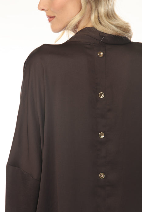 Joseph Ribkoff Cowl Neck Satin Boxy Tunic Top 254217