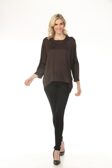 Joseph Ribkoff Cowl Neck Satin Boxy Tunic Top 254217