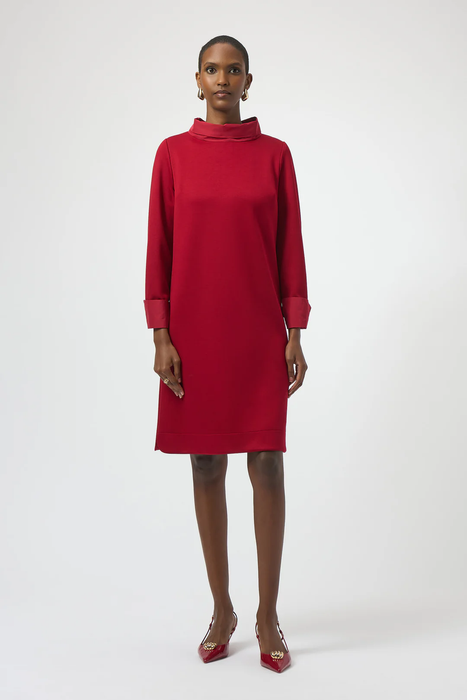 Joseph Ribkoff Mock Neck Long Cuffed Sleeve Trapeze Dress 254149 AfterRetail Joseph Ribkoff Mock Neck Long Cuffed Sleeve Trapeze Dress 254149 AfterRetail