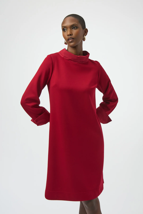 Joseph Ribkoff Mock Neck Long Cuffed Sleeve Trapeze Dress 254149