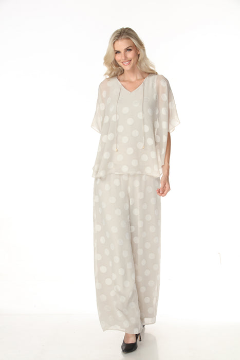 Joseph Ribkoff Moonstone Chiffon Jacquard Dotted Pullover Top 262258