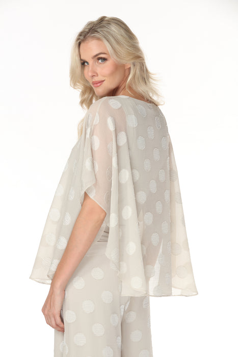 Joseph Ribkoff Moonstone Chiffon Jacquard Dotted Pullover Top 262258