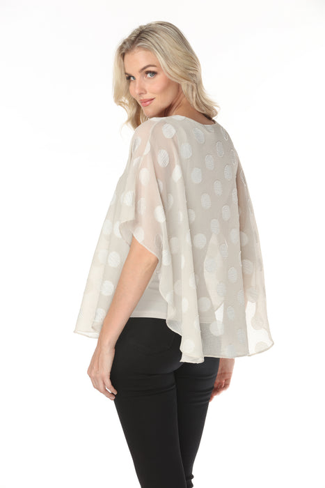 Joseph Ribkoff Moonstone Chiffon Jacquard Dotted Pullover Top 262258