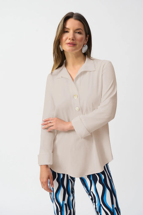 Joseph Ribkoff Collared Long Sleeve Gauze Top 251079