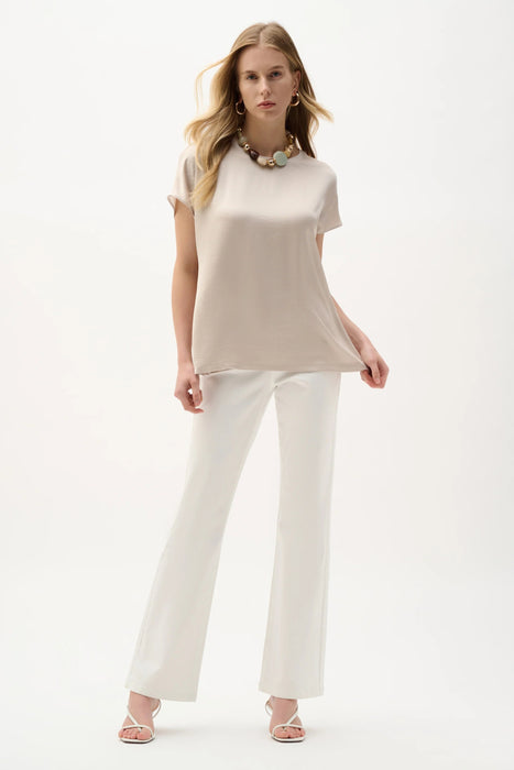Joseph Ribkoff Crew Neck Short Sleeve Satin Top 262189