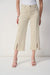 Woman wearing beige cropped jeans with rhinestone embellishments and frayed hem from Joseph Ribkoff