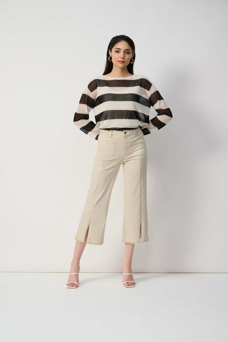 Joseph Ribkoff Embellished Split Front Culotte Jeans 251901S26
