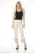 Woman styling Joseph Ribkoff floral hem jeans for everyday chic fashion