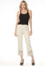 Woman styling Joseph Ribkoff floral hem jeans for everyday chic fashion