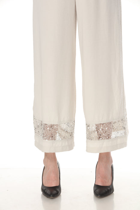Joseph Ribkoff Moonstone Gauze Sequined Pull-On Culotte Pants 262253