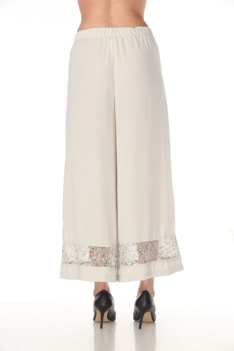 Joseph Ribkoff Moonstone Gauze Sequined Pull-On Culotte Pants 262253