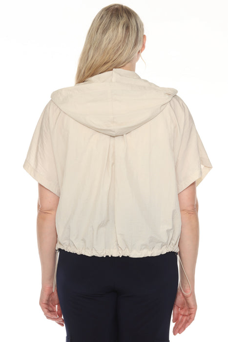 Joseph Ribkoff Moonstone Hooded Zip Front Boxy Jacket 252222