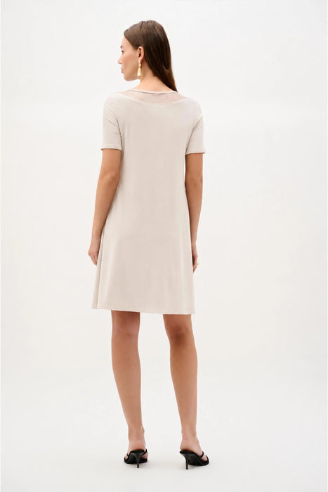 Joseph Ribkoff Mesh Insert Short Sleeves A-Line Dress 262141