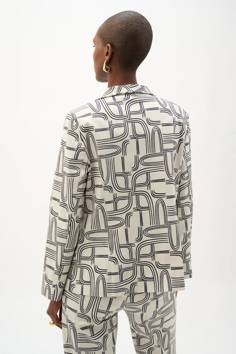 Joseph Ribkoff Moonstone/Midnight Blue Geometric Blazer Jacket 262047