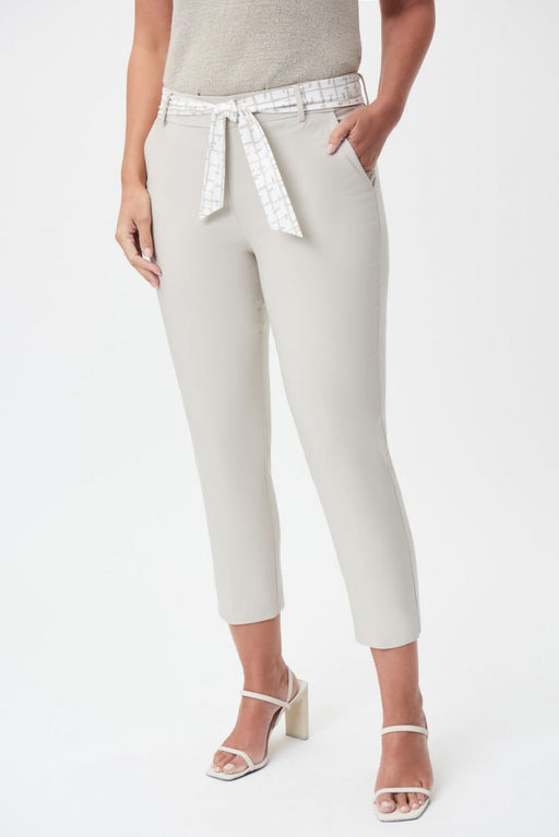 Joseph Ribkoff Style 232021 Moonstone/Multi Belted Pull-On Cropped Pant