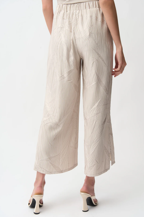 Joseph Ribkoff Pleated Satin Side Slit Culotte Pants 261161