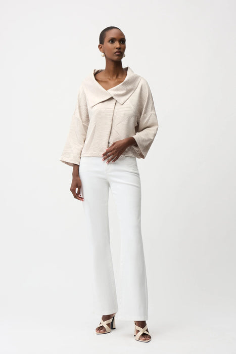 Joseph Ribkoff Moonstone Pleated Satin Boxy Jacket 261241
