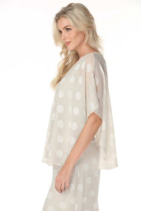 Joseph Ribkoff Moonstone Polka Dot Chiffon Poncho Top 262258