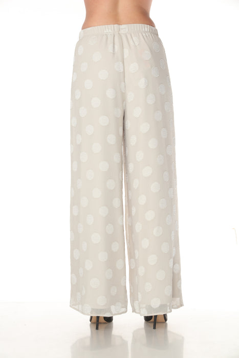Joseph Ribkoff Moonstone Polka Dot Chiffon Wide-Leg Pants 262259