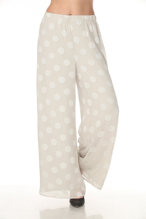 Joseph Ribkoff Moonstone Polka Dot Wide-Leg Trouser Pants 262259