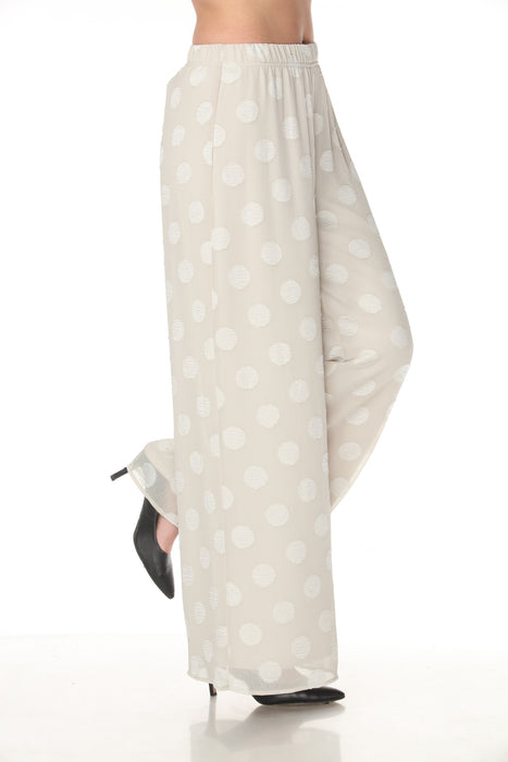 Joseph Ribkoff Moonstone Polka Dot Wide-Leg Trouser Pants 262259