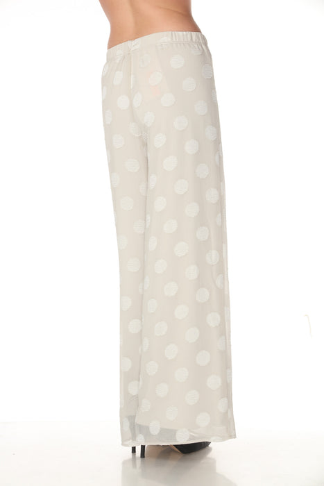 Joseph Ribkoff Moonstone Polka Dot Wide-Leg Trouser Pants 262259