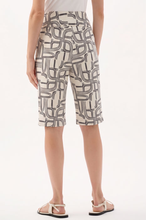 Joseph Ribkoff Printed High Waist Pull On Bermuda Shorts 262228
