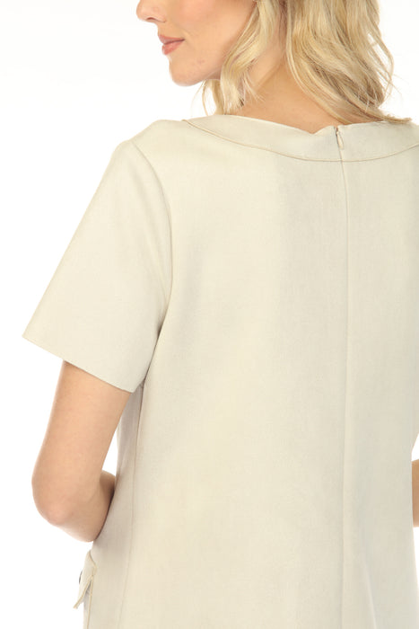 Joseph Ribkoff Moonstone Scuba Suede Shift Dress 253280