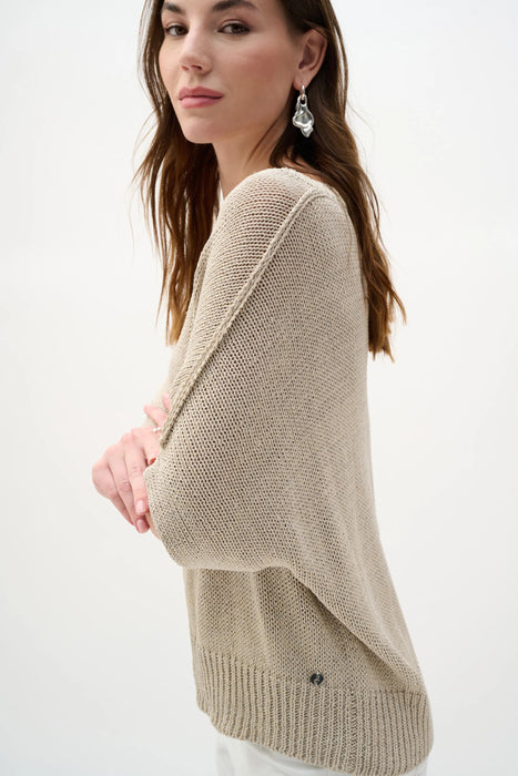 Joseph Ribkoff V-Neck Sweater Knit Relaxed Top 262925