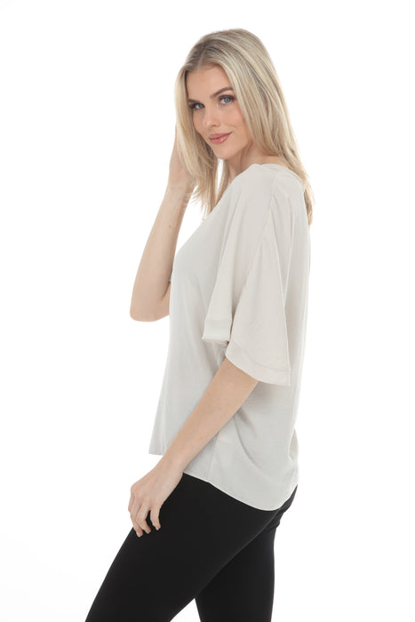 Joseph Ribkoff Moonstone V-Neck Flutter Sleeve Lightweight Top 261032