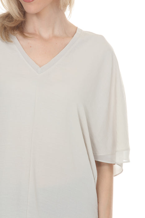 Joseph Ribkoff Moonstone V-Neck Flutter Sleeve Lightweight Top 261032