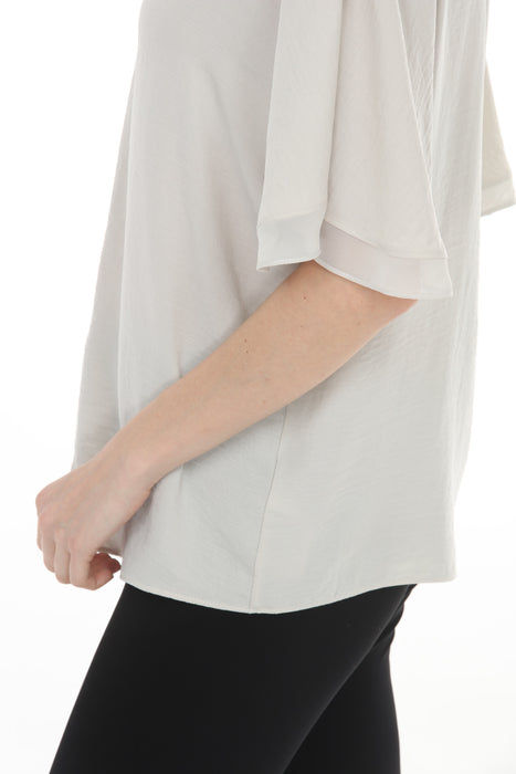 Joseph Ribkoff Moonstone V-Neck Flutter Sleeve Lightweight Top 261032