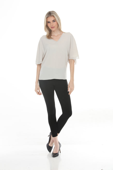 Joseph Ribkoff Moonstone V-Neck Flutter Sleeve Lightweight Top 261032
