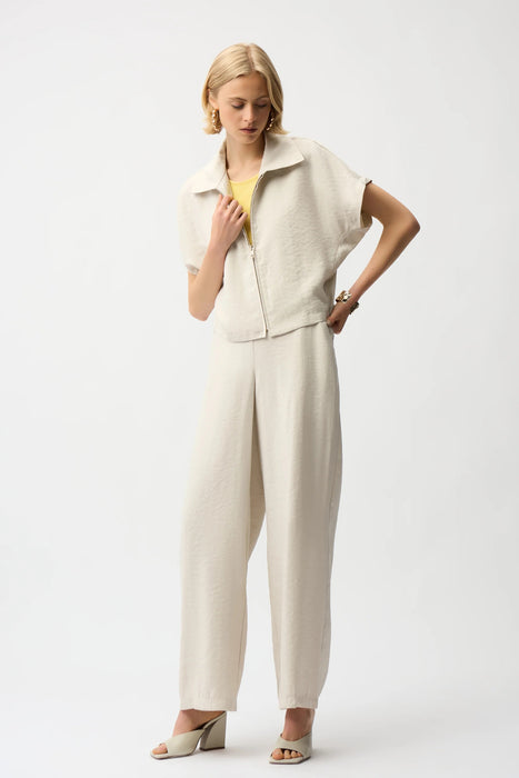 Joseph Ribkoff Moonstone Woven Front Zip Boxy Jacket 261237