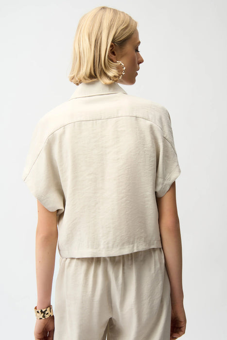 Joseph Ribkoff Moonstone Woven Front Zip Boxy Jacket 261237