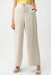 Woman wearing Joseph Ribkoff moonstone woven wide leg pull-on pants with drawstring waist